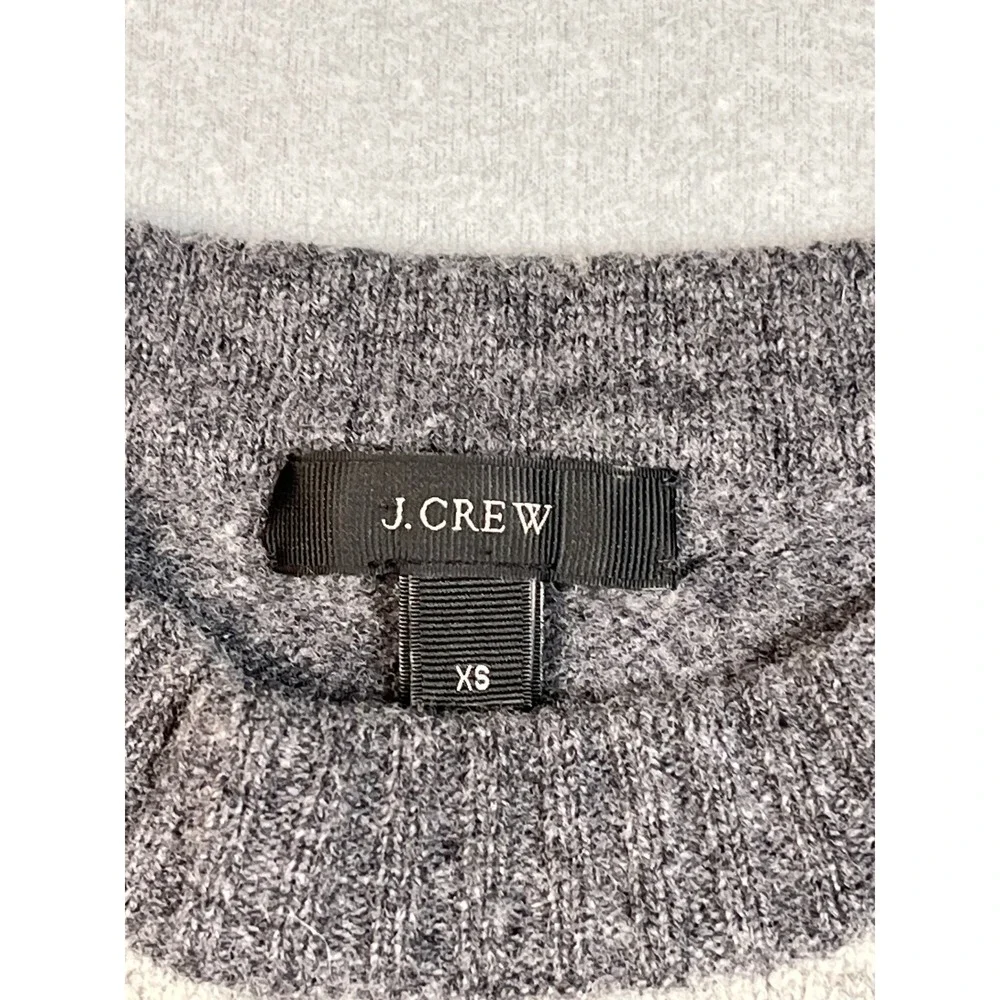 J. Crew Two‎ Tone Wool Sweater Zipper Detail Crewneck Casual Women's XS